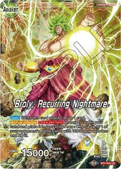 Broly Broly Recurring Nightmare BT7-002 Assault of the Saiyans Dragonball Super card