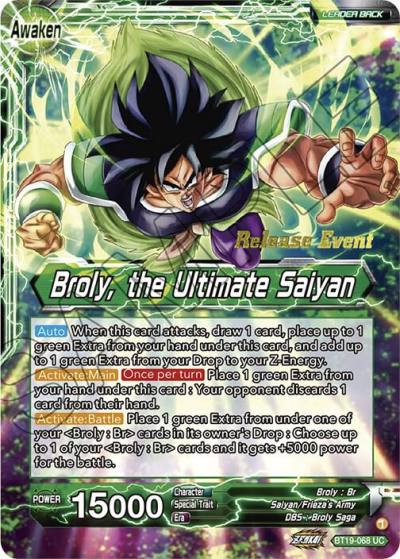 Broly Broly the Ultimate Saiyan Fighters Ambition Holiday Pack BT19-068 Tournament Promotion Cards Dragonball Super card