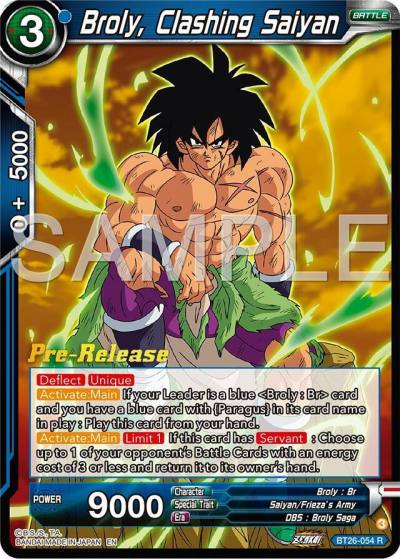Broly Clashing Saiyan BT26-054 Ultimate Advent Pre-Release Cards Dragonball Super card