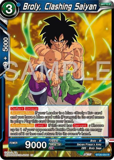 Broly Clashing Saiyan BT26-054 Ultimate Advent Dragonball Super card