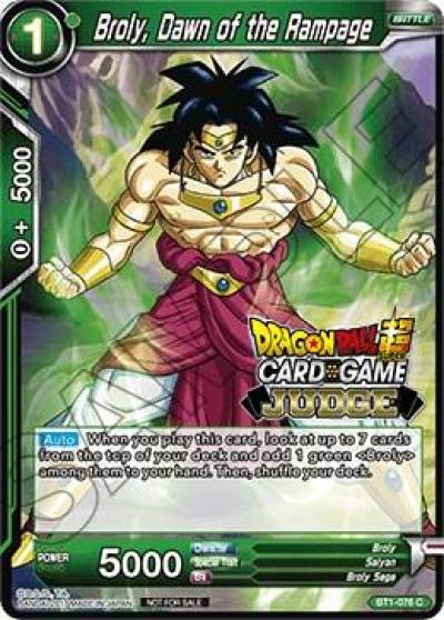 Broly Dawn of the Rampage BT1-076 Judge Promotion Cards Dragonball Super card