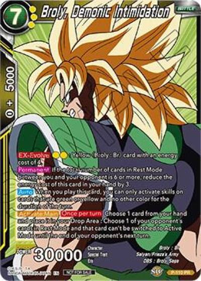 Broly Demonic Intimidation Broly Pack Vol 3 P-110 Promotion Cards Dragonball Super card