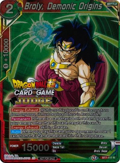 Broly Demonic Origins BT7-117 Judge Promotion Cards Dragonball Super card