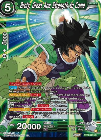 Broly Great Ape Strength to Come Foil BT23-095 Perfect Combination Dragonball Super card