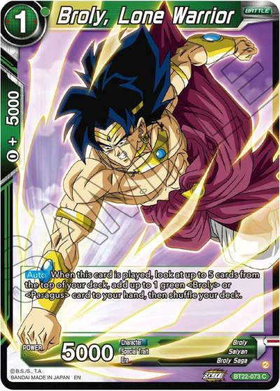 Broly Lone Warrior BT22-073 Critical Blow Dragonball Super card