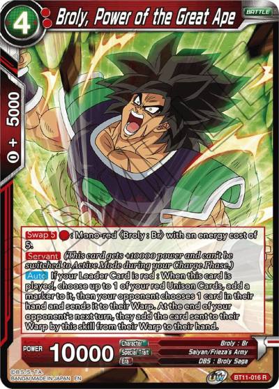 Broly Power of the Great Ape BT11-016 Vermilion Bloodline Dragonball Super card