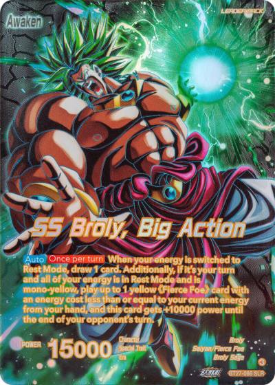 Broly SS Broly Big Action SLR BT27-066 History of Z Dragonball Super card