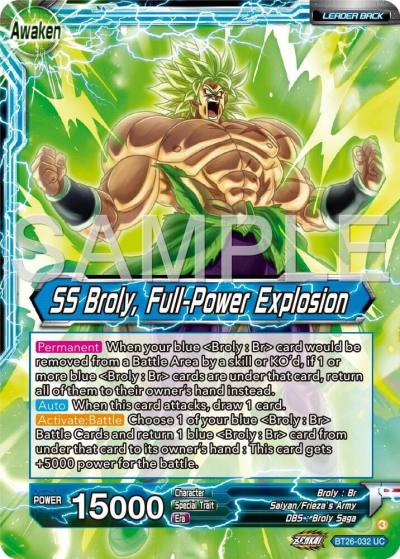 Broly SS Broly Full Power Explosion BT26-032 Ultimate Advent Dragonball Super card