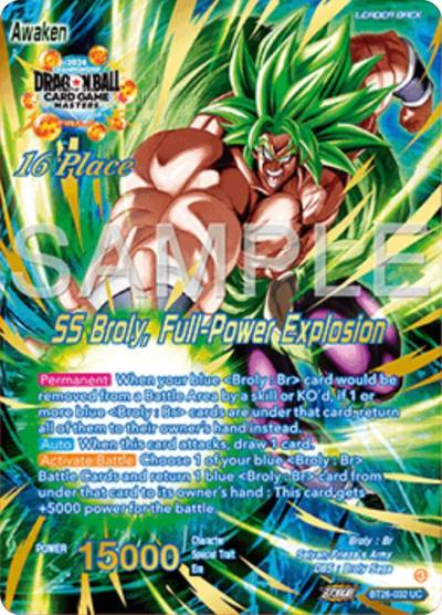 Broly SS Broly Full Power Explosion Top 16 BT26-032 Tournament Promotion Cards Dragonball Super card