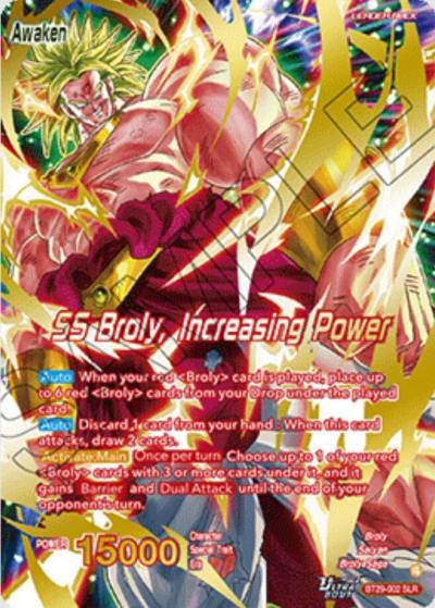 Broly SS Broly Increasing Power SLR BT29-002 Fearsome Rivals Dragonball Super card