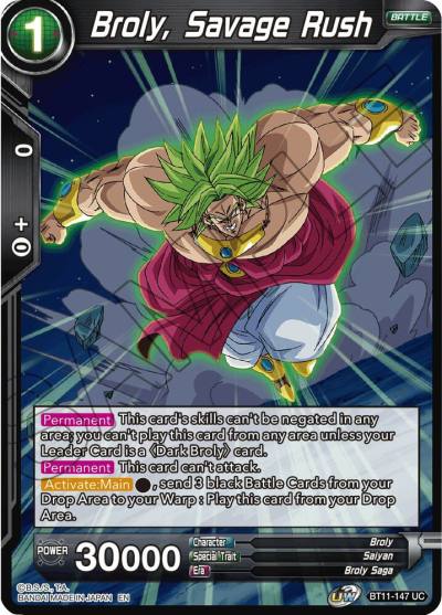 Broly Savage Rush BT11-147 Vermilion Bloodline Dragonball Super card