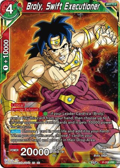 Broly Swift Executioner P-205 Mythic Booster Dragonball Super card