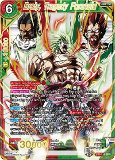 Broly Tragedy Foretold SPR BT7-115 Assault of the Saiyans Dragonball Super card