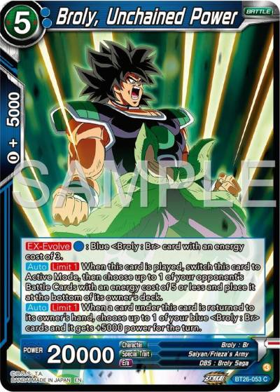 Broly Unchained Power BT26-053 Ultimate Advent Dragonball Super card