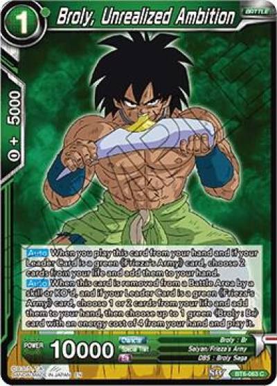 Broly Unrealized Ambition BT6-063 Destroyer Kings Dragonball Super card