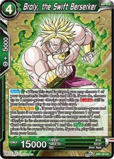 Broly the Swift Berserker EB1-30 Battle Evolution Booster Dragonball Super card