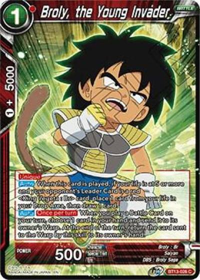 Broly the Young Invader BT13-026 Supreme Rivalry Dragonball Super card