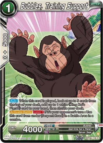 Bubbles Training Support BT30-116 Three Glorious Fighters Dragonball Super card