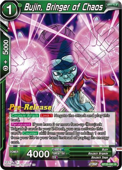 Bujin Bringer of Chaos BT25-091 Legend of the Dragon Balls Pre-Release Cards Dragonball Super card