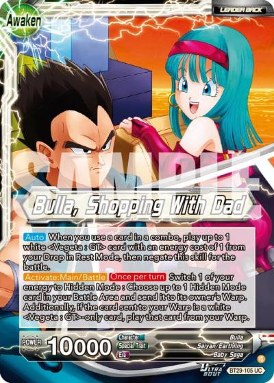 Bulla Bulla Shopping With Dad BT29-105 Fearsome Rivals Dragonball Super card