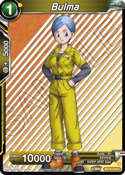 Bulma BT18-118 Dawn of the Z-Legends Dragonball Super card