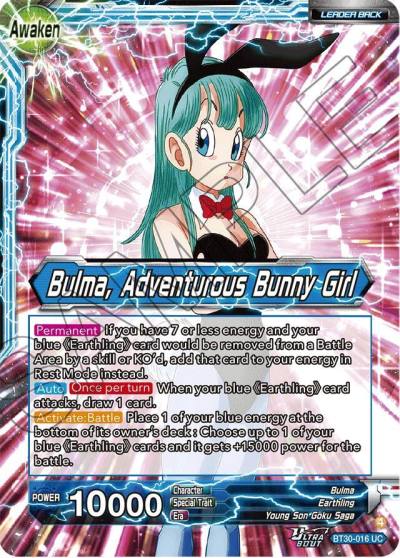 Bulma Bulma Adventurous Bunny Girl BT30-016 Three Glorious Fighters Dragonball Super card
