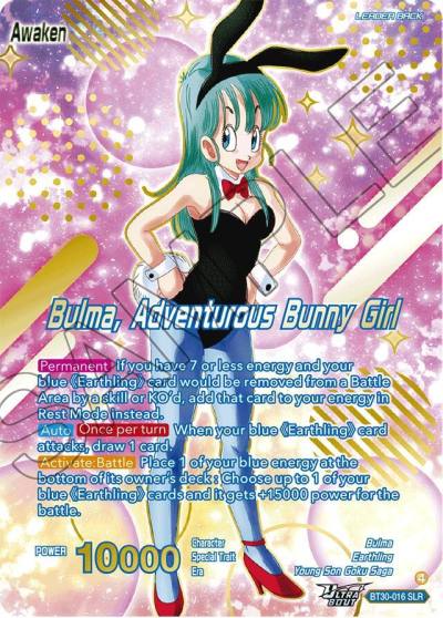 Bulma Bulma Adventurous Bunny Girl SLR BT30-016 Three Glorious Fighters Dragonball Super card