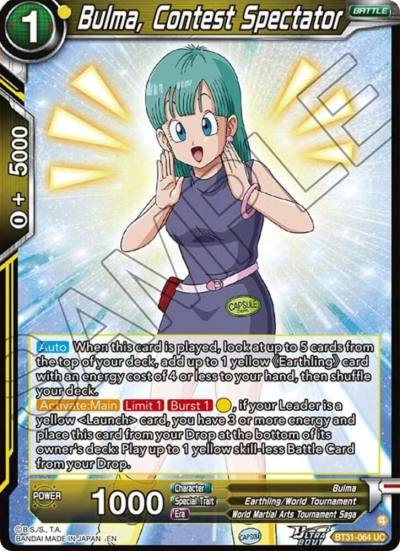Bulma Contest Spectator BT31-064 Impact Beyond Dimensions Dragonball Super card