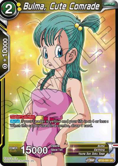 Bulma Cute Comrade BT22-091 Critical Blow Dragonball Super card