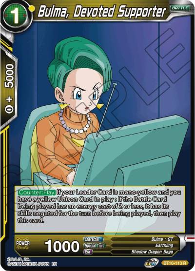 Bulma Devoted Supporter BT10-113 Rise of the Unison Warrior Dragonball Super card