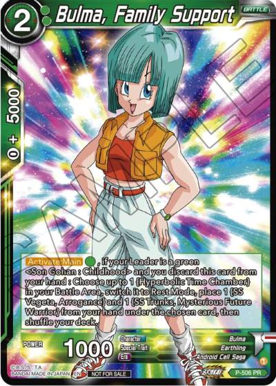 Bulma Family Support Zenkai Series Tournament Pack Vol4 P-506 Tournament Promotion Cards Dragonball Super card