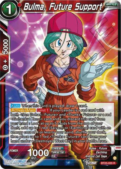Bulma Future Support Foil BT23-020 Perfect Combination Dragonball Super card