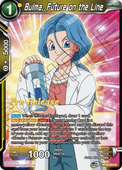 Bulma Future on the Line BT16-084 Realm of the Gods Pre-Release Cards Dragonball Super card
