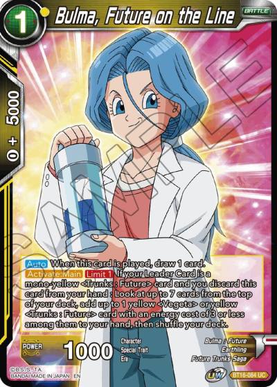 Bulma Future on the Line BT16-084 Realm of the Gods Dragonball Super card