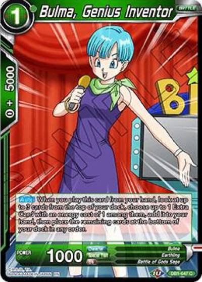 Bulma Genius Inventor Foil DB1-047 Draft Box 04 - Dragon Brawl Dragonball Super card