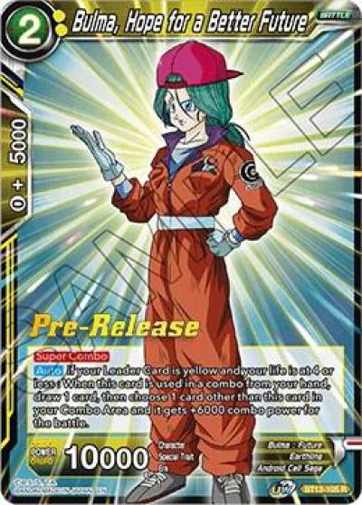 Bulma Hope for a Better Future BT13-105 Supreme Rivalry Pre-Release Cards Dragonball Super card