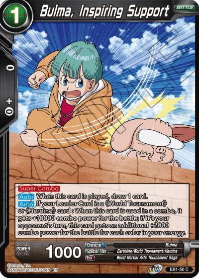 Bulma Inspiring Support Foil EB1-50 Battle Evolution Booster Dragonball Super card