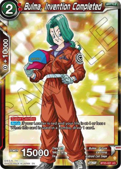 Bulma Invention Completed BT23-021 Perfect Combination Dragonball Super card