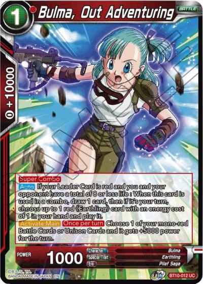 Bulma Out Adventuring BT10-012 Rise of the Unison Warrior Dragonball Super card