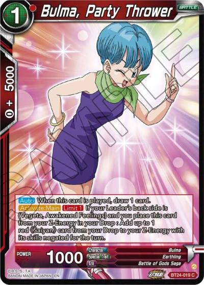 Bulma Party Thrower BT24-019 Beyond Generations Dragonball Super card