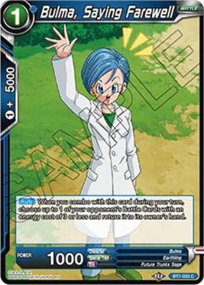 Bulma Saying Farewell BT7-033 Assault of the Saiyans Dragonball Super card