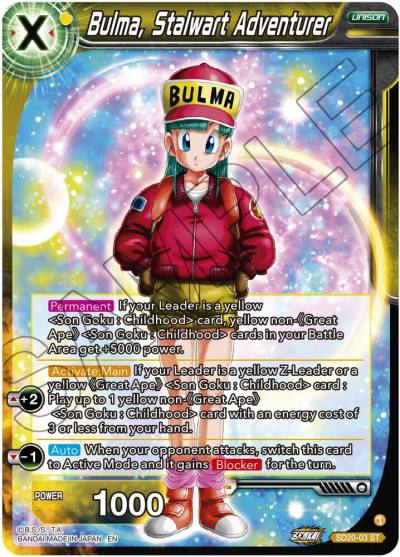 Bulma Stalwart Adventurer SD20-03 Dawn of the Z-Legends Dragonball Super card