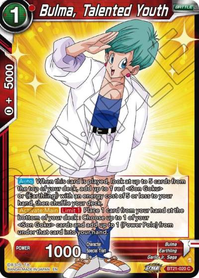 Bulma Talented Youth BT21-020 Wild Resurgence Dragonball Super card