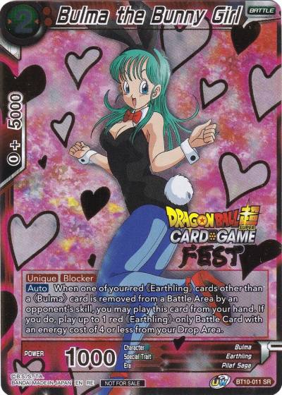 Bulma the Bunny Girl Card Game Fest 2022 BT10-011 Tournament Promotion Cards Dragonball Super card