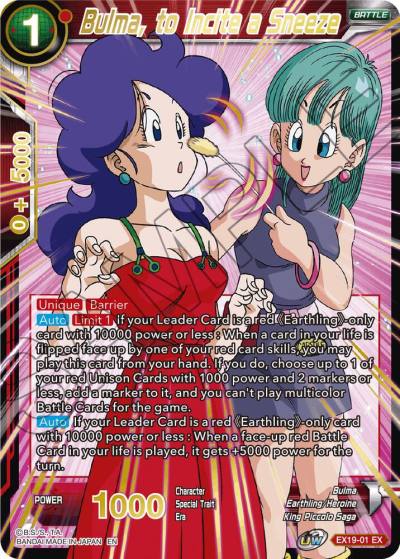 Bulma to Incite a Sneeze EX19-01 Special Anniversary Set 2021 Dragonball Super card
