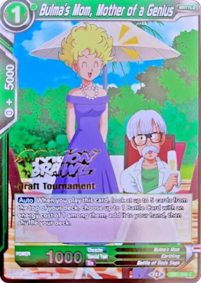 Bulmas Mom Mother of a Genius Dragon Brawl Draft Tournament Gold Stamped DB1-046 Promotion Cards Dragonball Super card