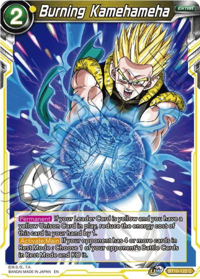 Burning Kamehameha BT10-122 Rise of the Unison Warrior Dragonball Super card