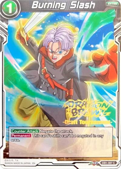 Burning Slash Dragon Brawl Draft Tournament Gold Stamped DB1-087 Promotion Cards Dragonball Super card