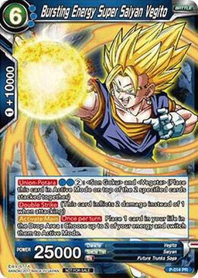 Bursting Energy Super Saiyan Vegito Non Foil Version P-014 Promotion Cards Dragonball Super card