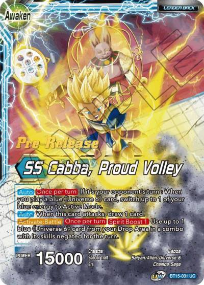 Cabba SS Cabba Proud Volley BT15-031 Saiyan Showdown Pre-Release Cards Dragonball Super card